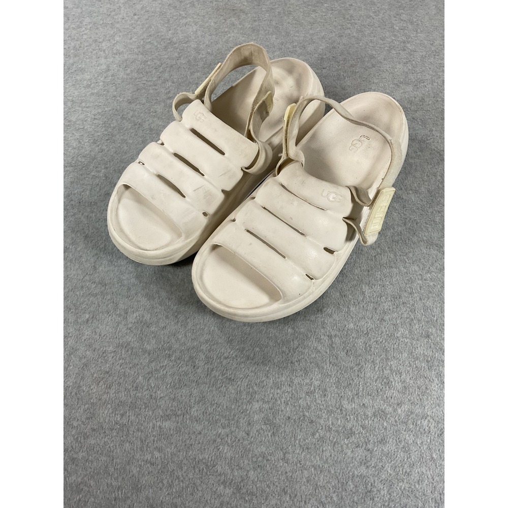 UGG Sport Yeah Slide Sandals Cream Off White Adjustable Strap Mens 8 Womens 10
